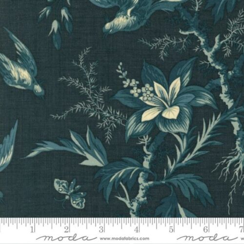 36161 15 Aviary Florals Indigo, La Maison Bleu by French General