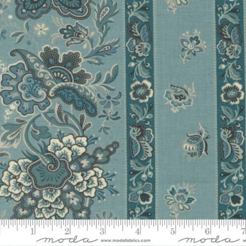 36163 14 Moineau Border Stripe French Blue, La Maison Bleu by French General