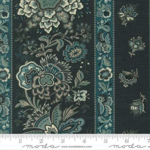 36163 15 Moineau Border Stripe Indigo, La Maison Bleu by French General