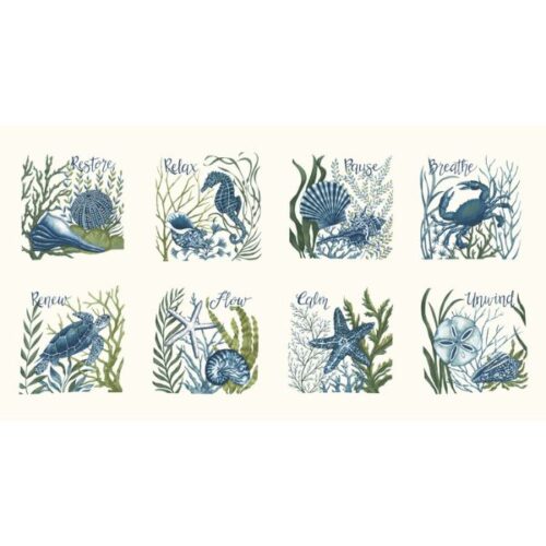 56209 11 Coastal Tiles White Panel, Seaside by Deb Strain