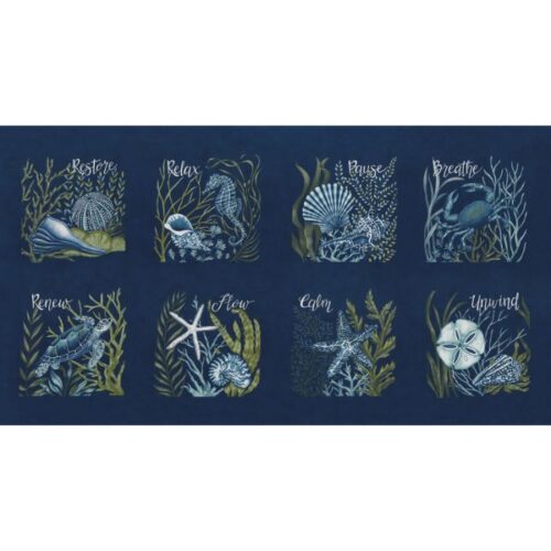 56209 19 Coastal Tiles Deep Sea Panel, Seaside by Deb Strain