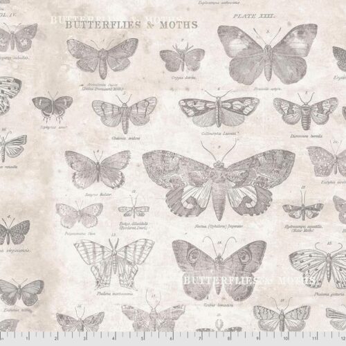 PWTH004.Parchment Butterflies, Monochrome by Tim Holtz