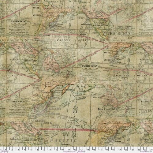 QBTH007.Multi Expedition Extra Wide Quilt Backing (108 wide) by Tim Holtz