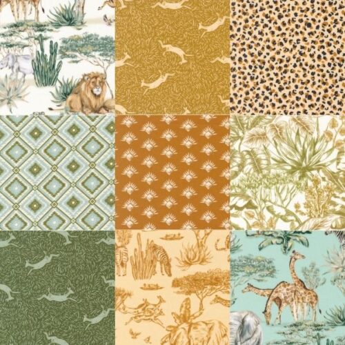 Safari Song Fat Quarter Pack (9 pieces) by Watercolour Heart (Cut in House)