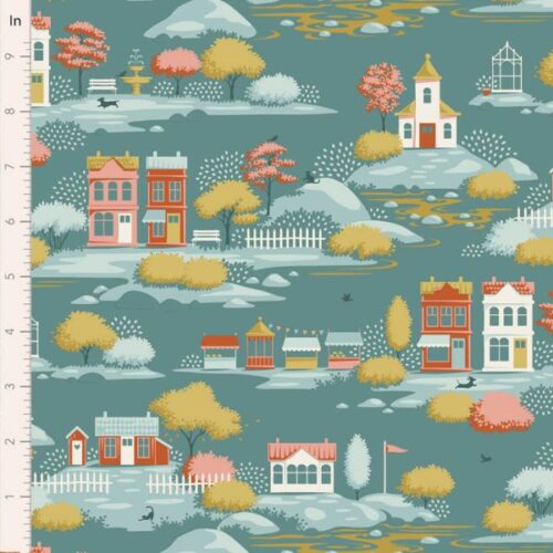TD110180 Village Teal, Village Life by Tilda