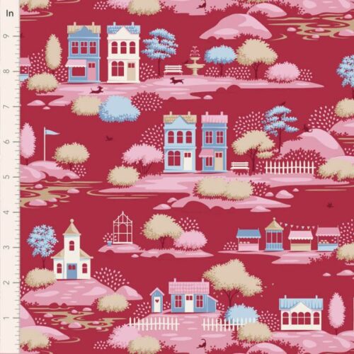 TD110186 Village Burgundy, Village Life by Tilda