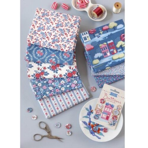 Village Life Blue Fat Quarter Pack (5 pieces) by Tilda (Cut in House)
