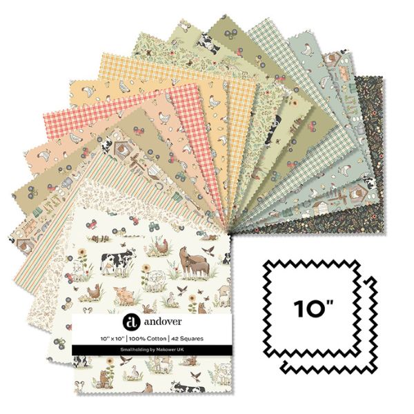 10 inch squares (42pcs) Smallholding by Makower