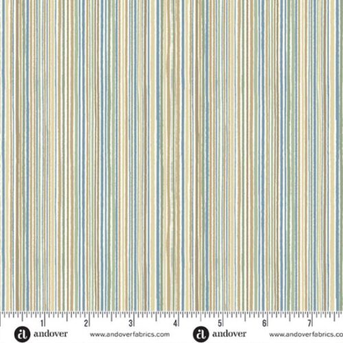 237-T Fine Stripe Teal, Wildwood by Makower