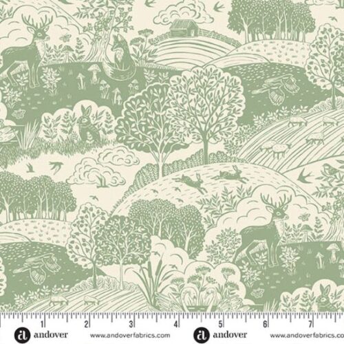 262-G Landscape Green, Wildwood by Makower