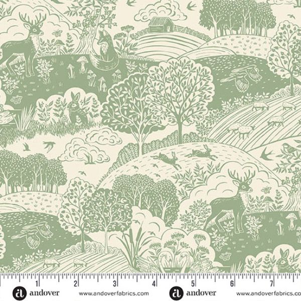 262-G Landscape Green, Wildwood by Makower