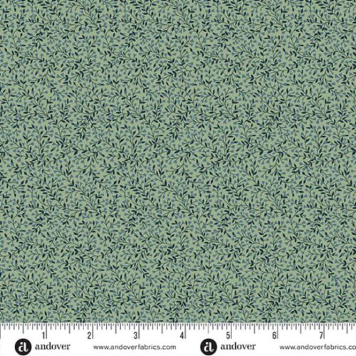 266-G Vine Green, Wildwood by Makower features a beautifully intricate vine print on a soft green background.