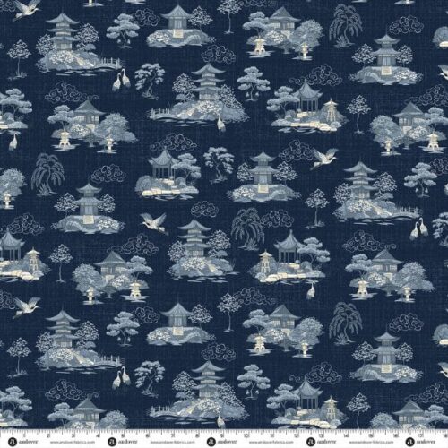 278-B8 Sanctuary Dark Blue, Indigo by Makower