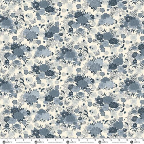 279-Q Bloom Cream, Indigo by Makower