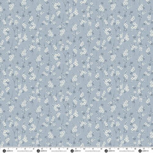 281-B2 Blossom Light Blue, Indigo by Makower