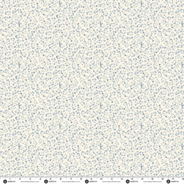 283-Q Gingko Cream, Indigo by Makower