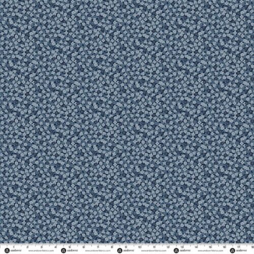 284-B8 Ditzy Dark Blue, Indigo by Makower