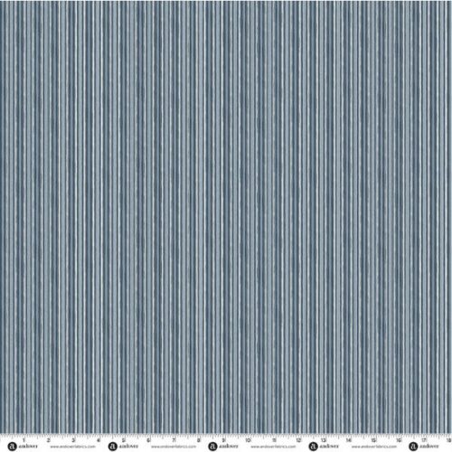 285-B Dash Stripe Blue, Indigo by Makower