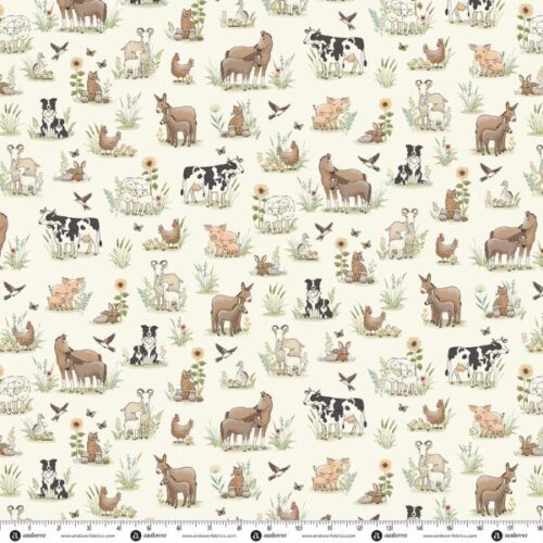 287-Q Animals Cream, Smallholding by Makower