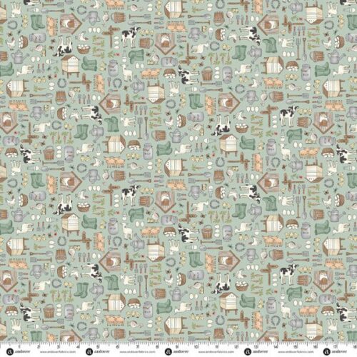 288-B Farmyard Blue, Smallholding by Makower