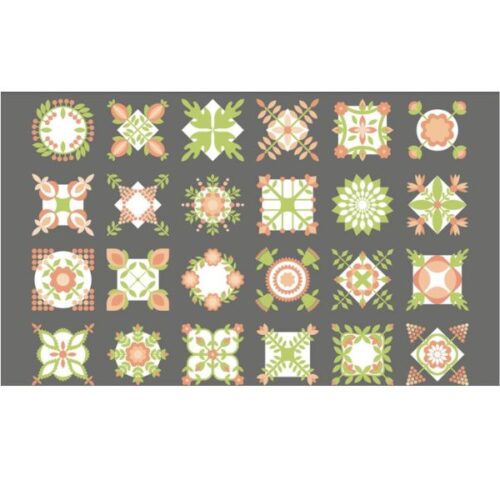 29100 11 Beautiful Day, Little Miss Shabby for Moda, Cheater Quilt Panel Apricot Ash