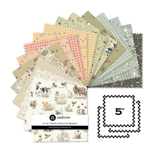 5 inch squares (42pcs) Smallholding by Makower