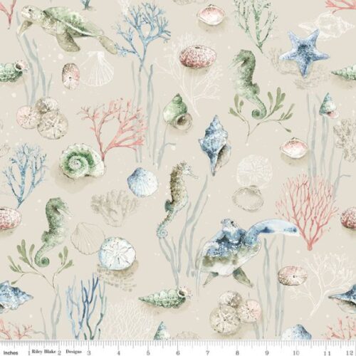 C18820 Main Beige, Sea Echoes, Lisa Audit by Riley Blake