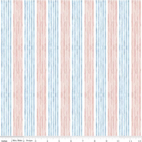 C18825 Stripes Coral, Sea Echoes, Lisa Audit by Riley Blake