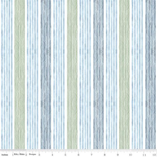 C18825 Stripes Green, Sea Echoes, Lisa Audit by Riley Blake
