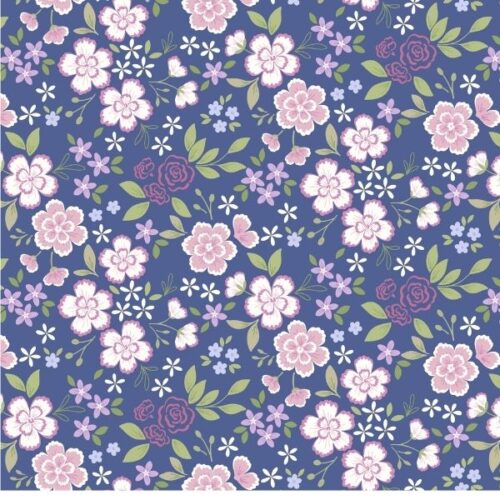 C79.3 Memory in Bloom, Dark Blue, Floral Heritage by Cassandra Connolly, Lewis & Irene