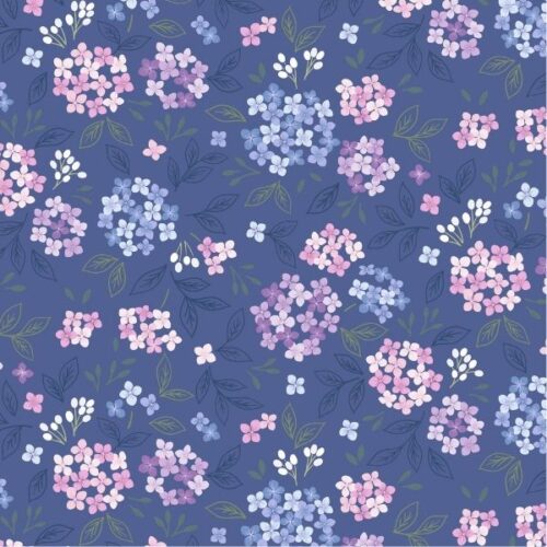 CC81.3 From Seeds of Yesterday in Dark Blue, Floral Heritage by Cassandra Connolly, Lewis & Irene