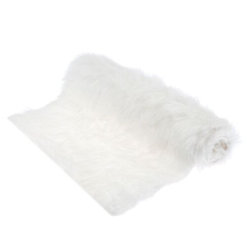 EH044 Faux Fur Fabric Roll - 1m x 30cm - White