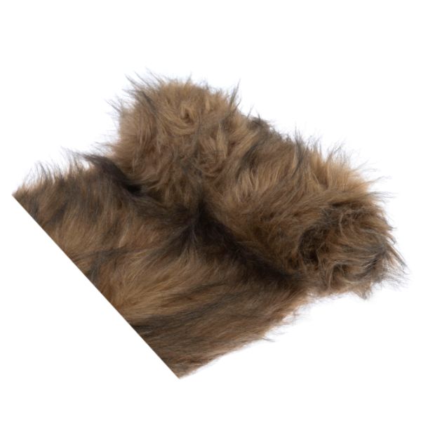EH046 Faux Fur Fabric Roll Brown,1m x 30cm