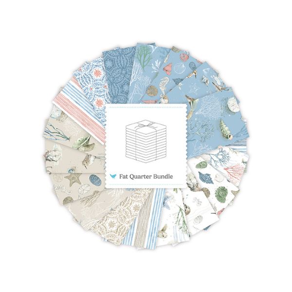 FQ-18820-18 Fat Quarter Pack (18pcs), Sea Echoes, Lisa Audit by Riley Blake