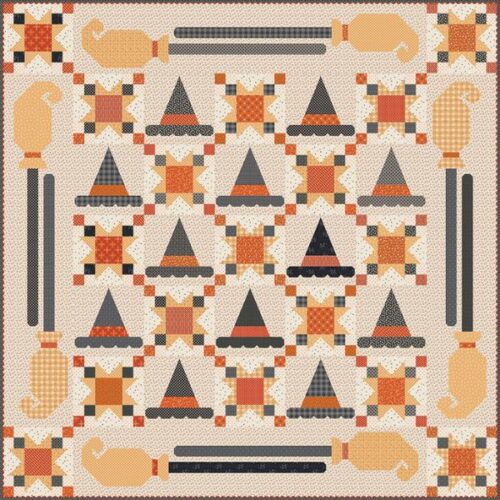 KT-18780 Midnight Ride Boxed Quilt Kit, Pumpkin & Licorice, Lori Holt by Riley Blake