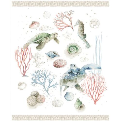 P18826, Sea Echoes Panel, Lisa Audit by Riley Blake