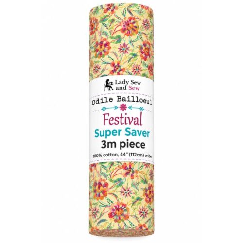 PWOB117.CREAM SM Rosettes, Festival by Odile Bailloeul 3 metre bundle