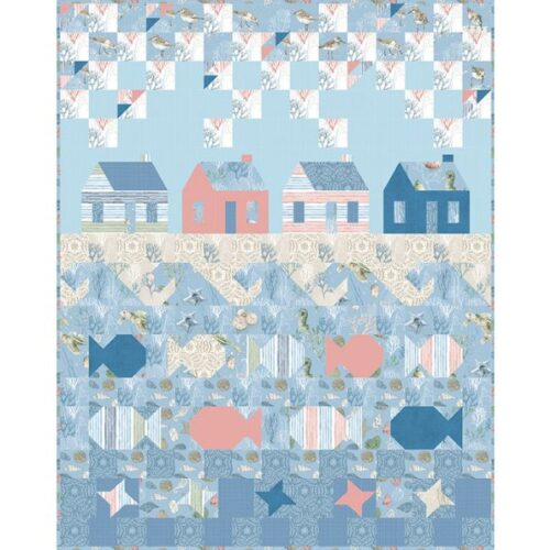 Sea Echoes, Beach Day Quilt Kit by Jen Daly Quilts, Riley Blake