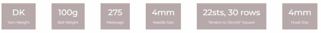 Stylecraft Sweet Dreams DK Yarn – 100g balls, 275m, 4mm needles