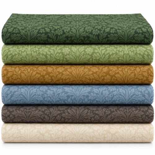 William Morris Trellis Collection Fabric Stack Earth Colours