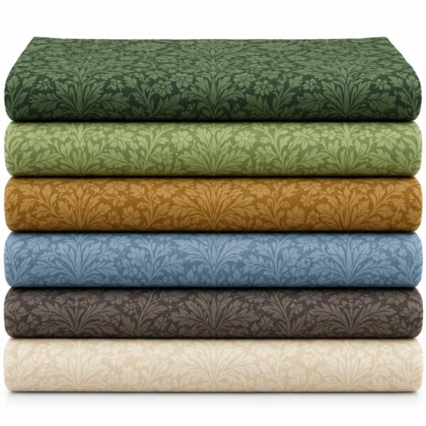 William Morris Trellis Collection Fabric Stack Earth Colours
