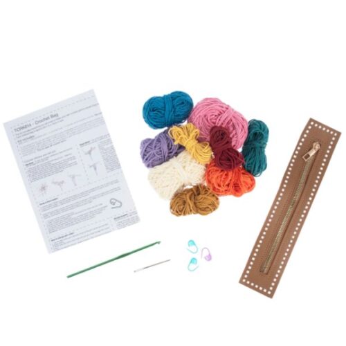 Crochet Kit, Granny Square Bag with Zip TCRK014