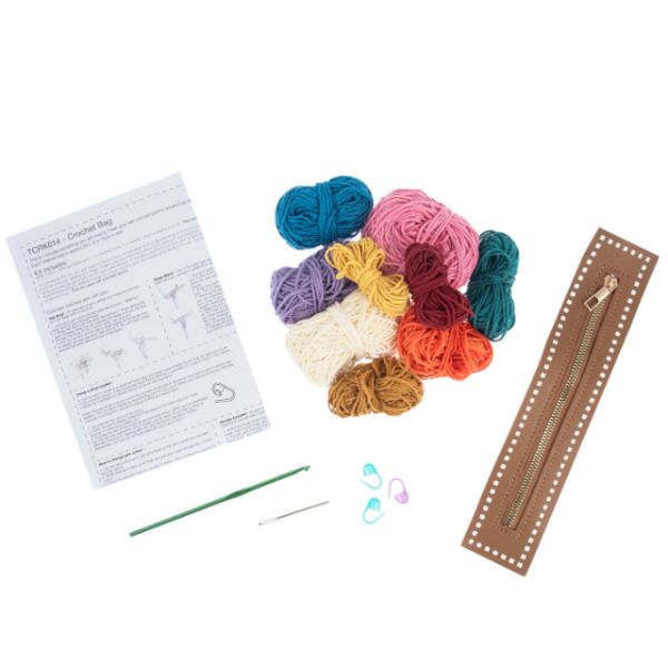 Crochet Kit, Granny Square Bag with Zip TCRK014
