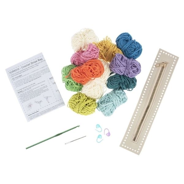Crochet Kit, Stripe Bag with Zip TCRK013 - Image 2