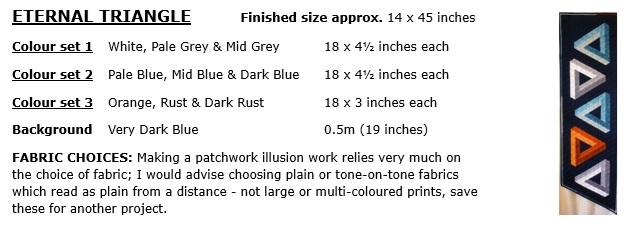 Eternal Triangle Patchwork Panel Pattern Requirements