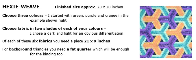 HEXIE WEAVE Patchwork Panel Pattern Requirements