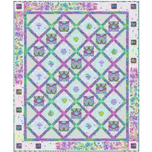 Lattice Blooms Quilt Kit Daybreak, Down to Earth by Tula Pink