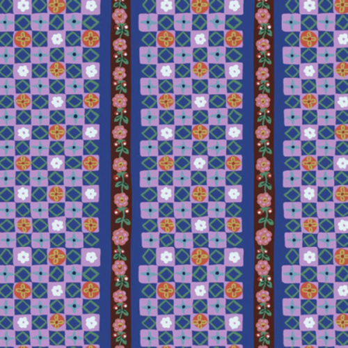PWNL008MIZI Floral Squares, Sunday in the Country