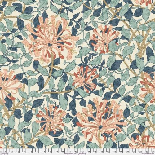 QBWM016.Aqua Honeysuckle, Extra Wide Backing (approx. 108″ wide)
