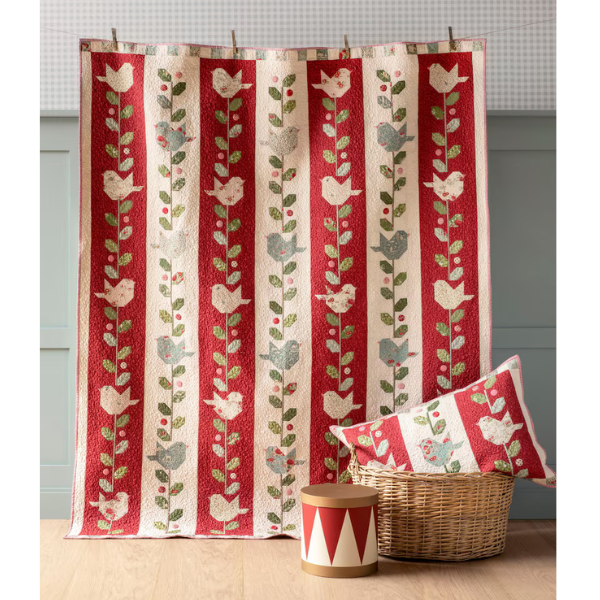 Winter Birds Quilt Kit Burgundy, Merry Little Christmas by Tilda